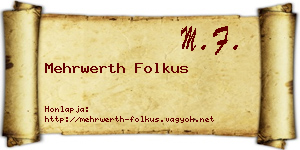 Mehrwerth Folkus névjegykártya